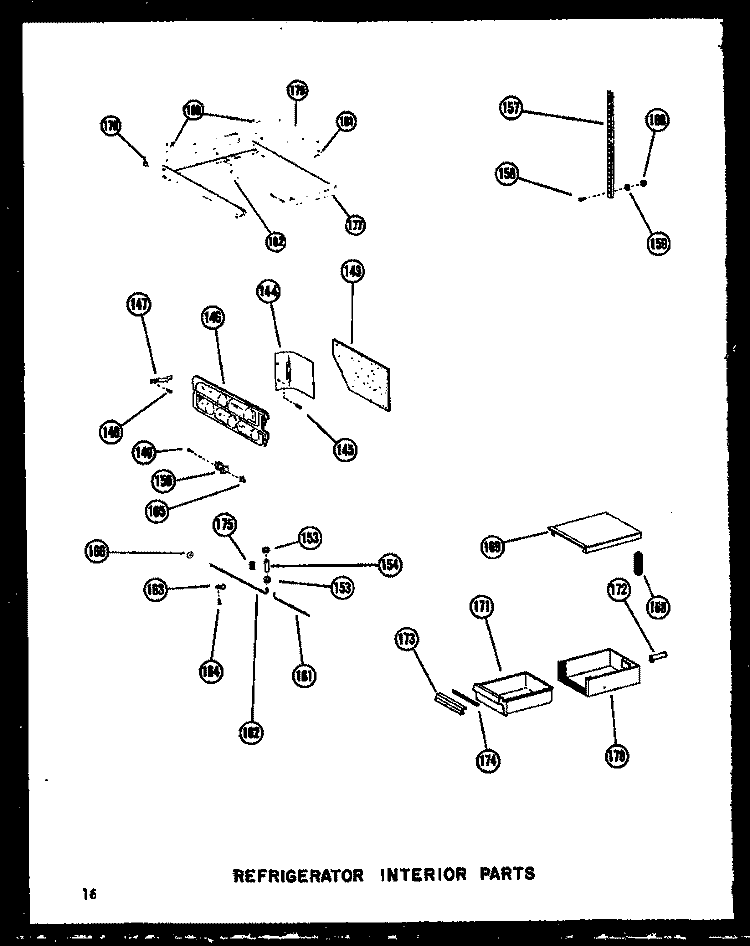 REF INTERIOR PARTS Diagram and Parts List for SDI22W P6034046W Amana Refrigerator