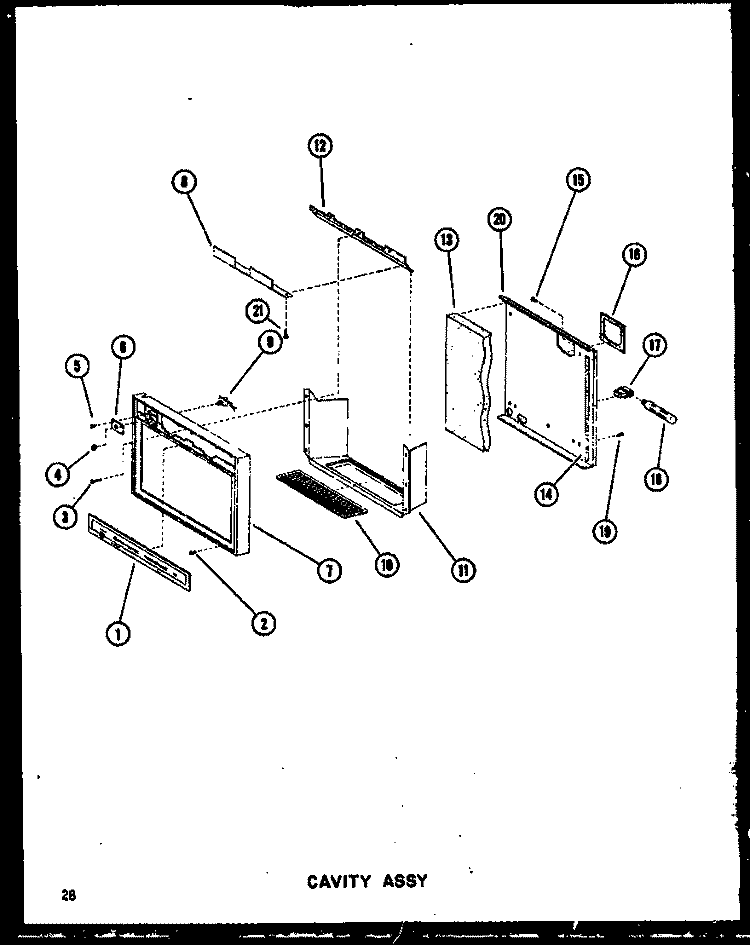 CAVITY ASSY Diagram and Parts List for SDI22W P6034046W Amana Refrigerator