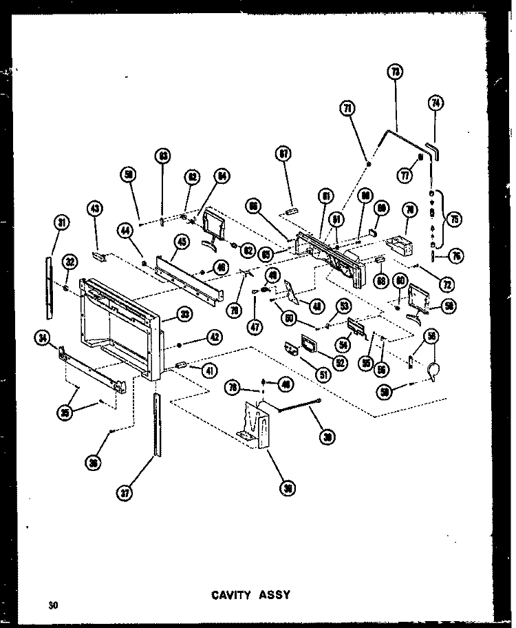 CAVITY ASSY Diagram and Parts List for SDI22W P6034046W Amana Refrigerator