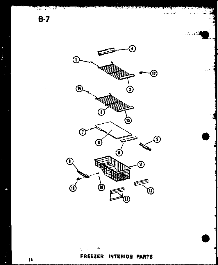 FZ INTERIOR PARTS Diagram and Parts List for SDI22E P7487006W Amana Refrigerator