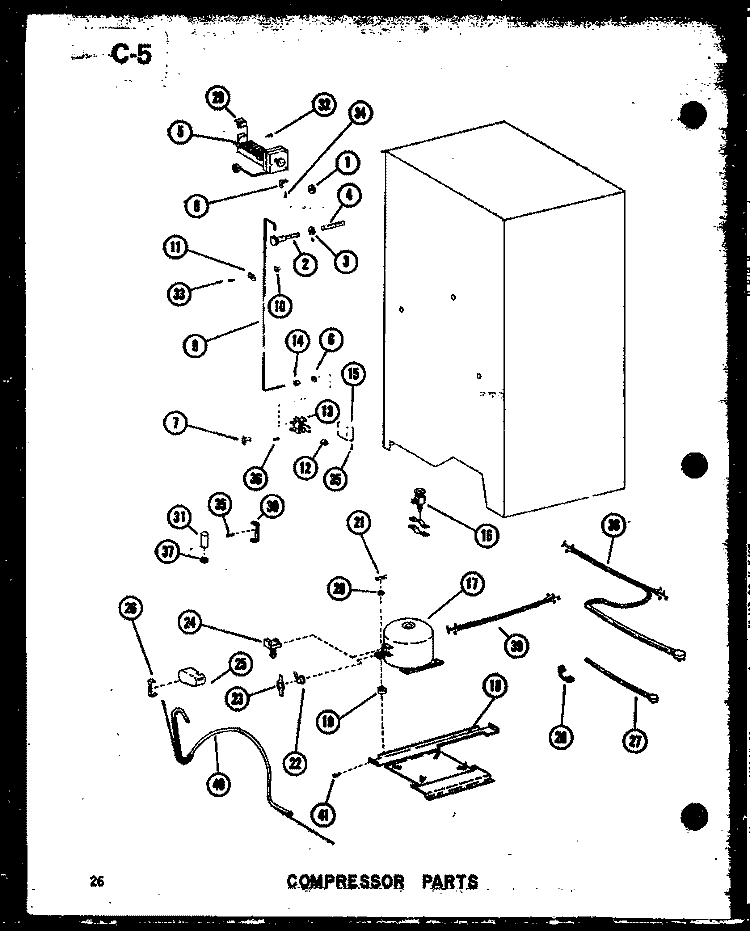 COMPRESSOR PARTS Diagram and Parts List for SDI22E P7487006W Amana Refrigerator