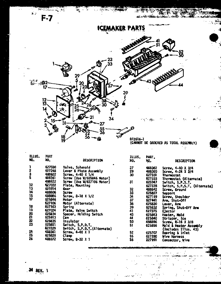 ICEMAKER PARTS Diagram and Parts List for SDI22E1 P7487017W Amana Refrigerator