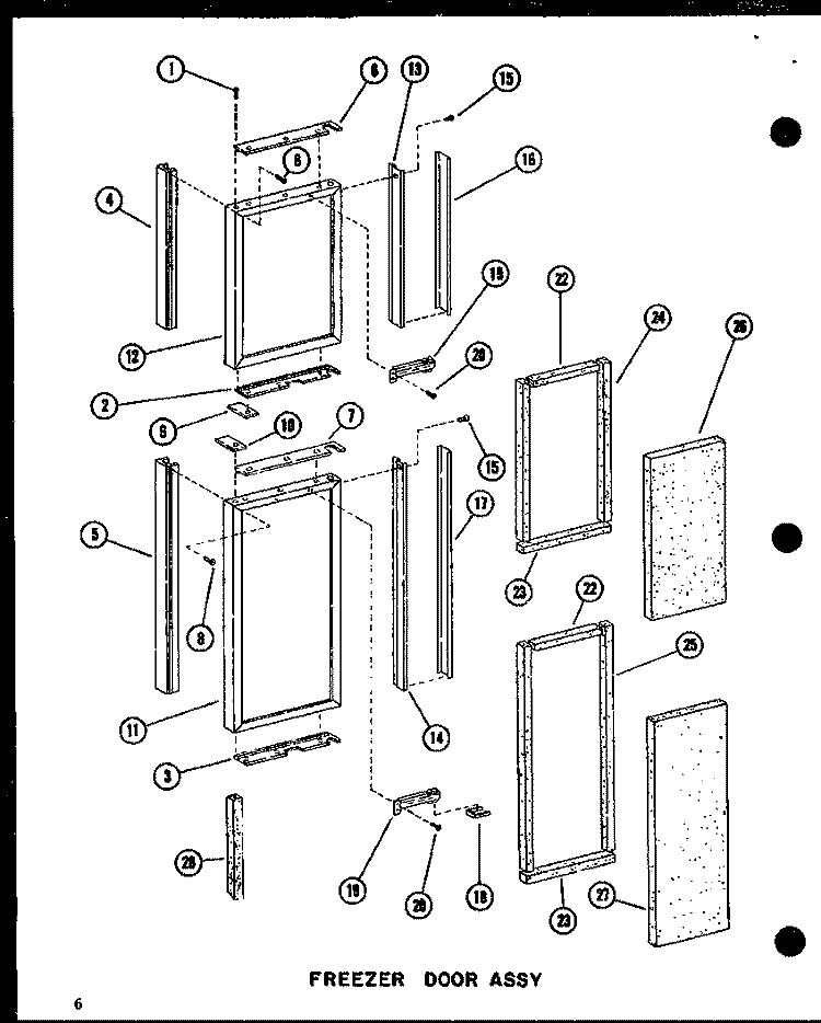 FZ DOOR ASSY Diagram and Parts List for P7332052W C Amana Refrigerator