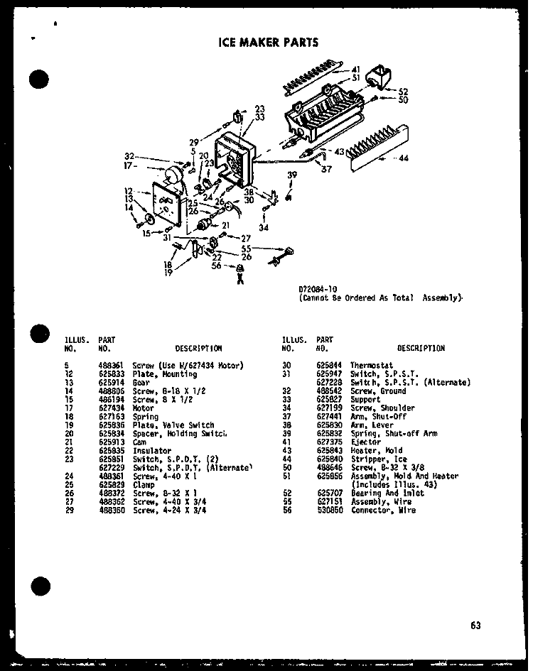 ICEMAKER PARTS Diagram and Parts List for SDI22C P7390006W Amana Refrigerator