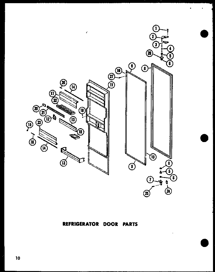 REF DOOR PARTS Diagram and Parts List for SP19E P7410002W Amana Refrigerator