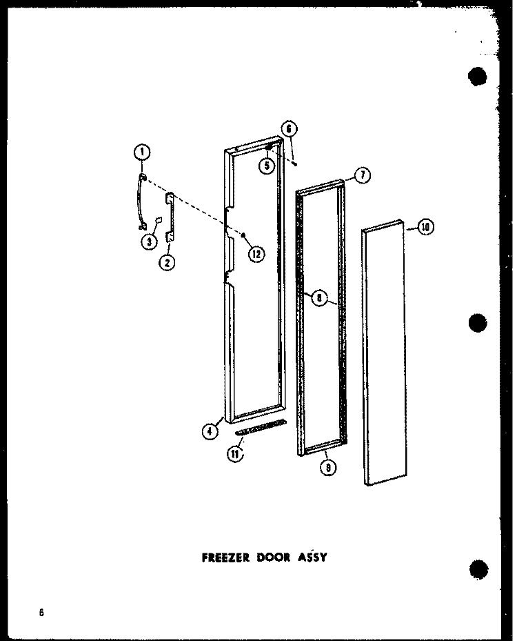FZ DOOR ASSY Diagram and Parts List for SP19E P7487002W Amana Refrigerator
