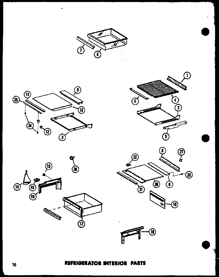 REF INTERIOR PARTS Diagram and Parts List for SP19E P7487002W Amana Refrigerator