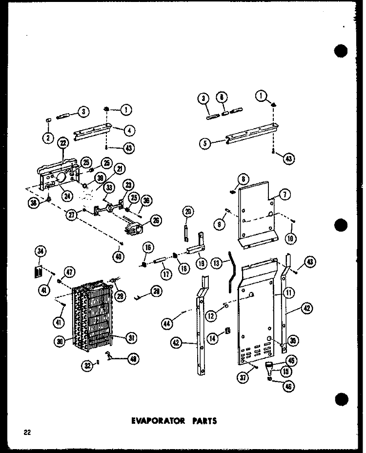 EVAP PARTS Diagram and Parts List for SP19E P7487002W Amana Refrigerator