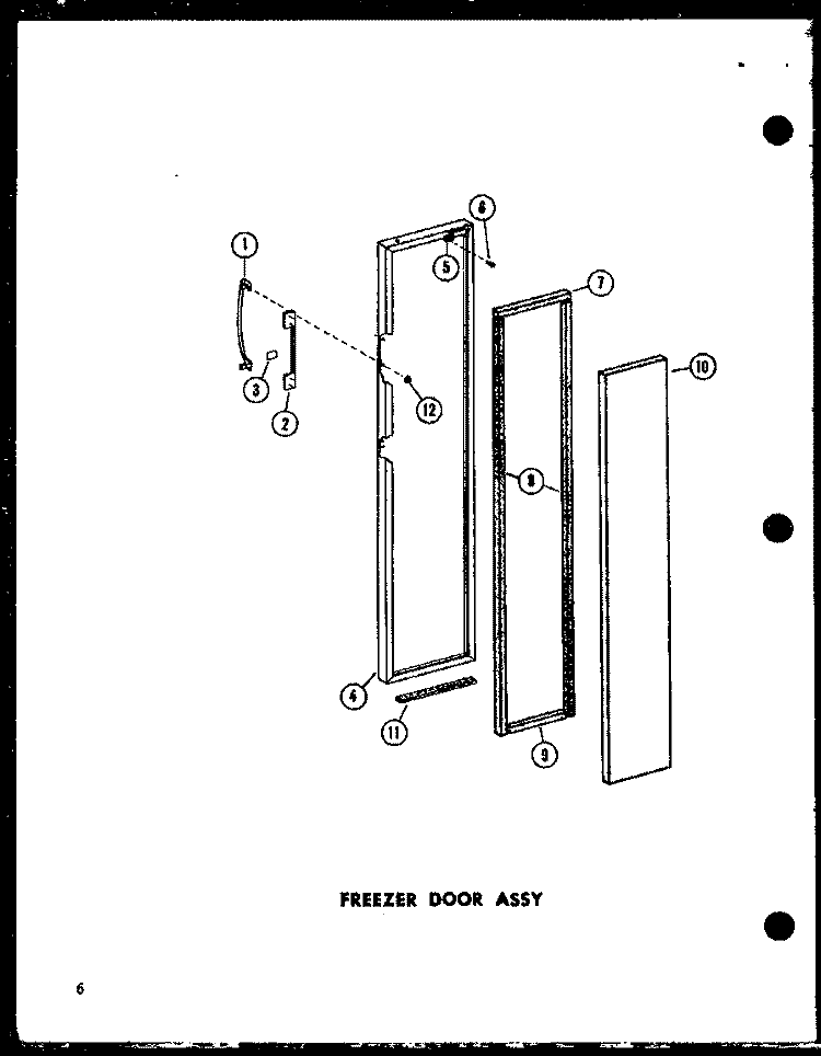 FZ DOOR ASSY Diagram and Parts List for SP19E P7487013W Amana Refrigerator