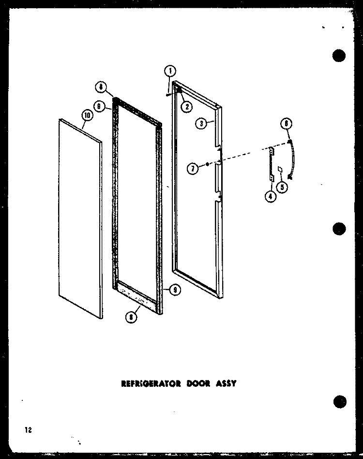 REF DOOR ASSY Diagram and Parts List for SP19E P7487013W Amana Refrigerator