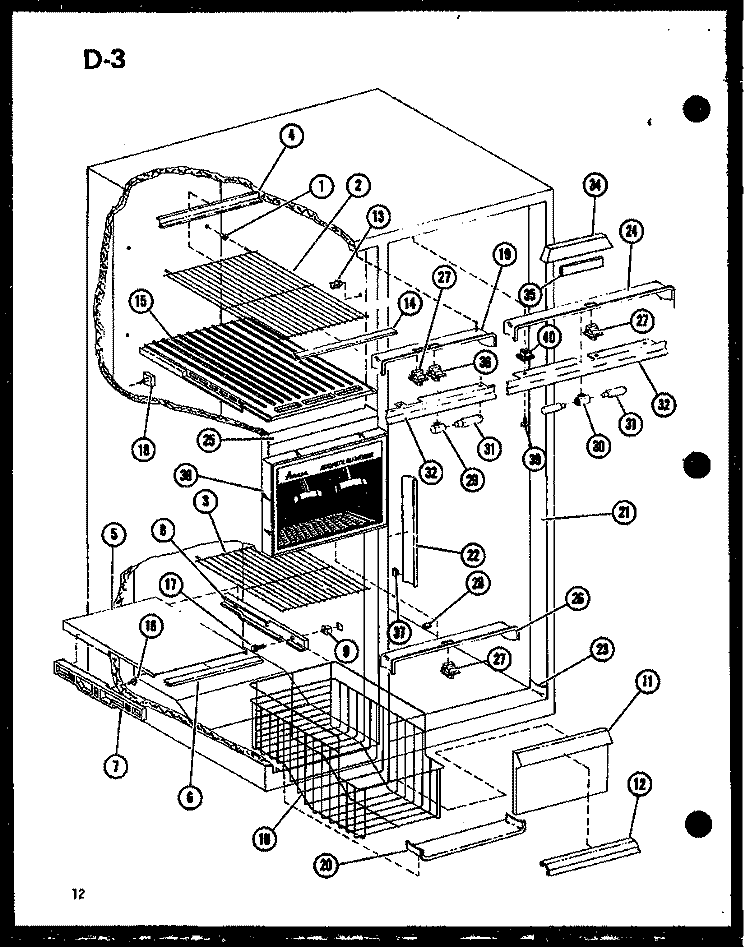 Page 4 Diagram and Parts List for SLDI22F-1 P7540014W Amana Refrigerator