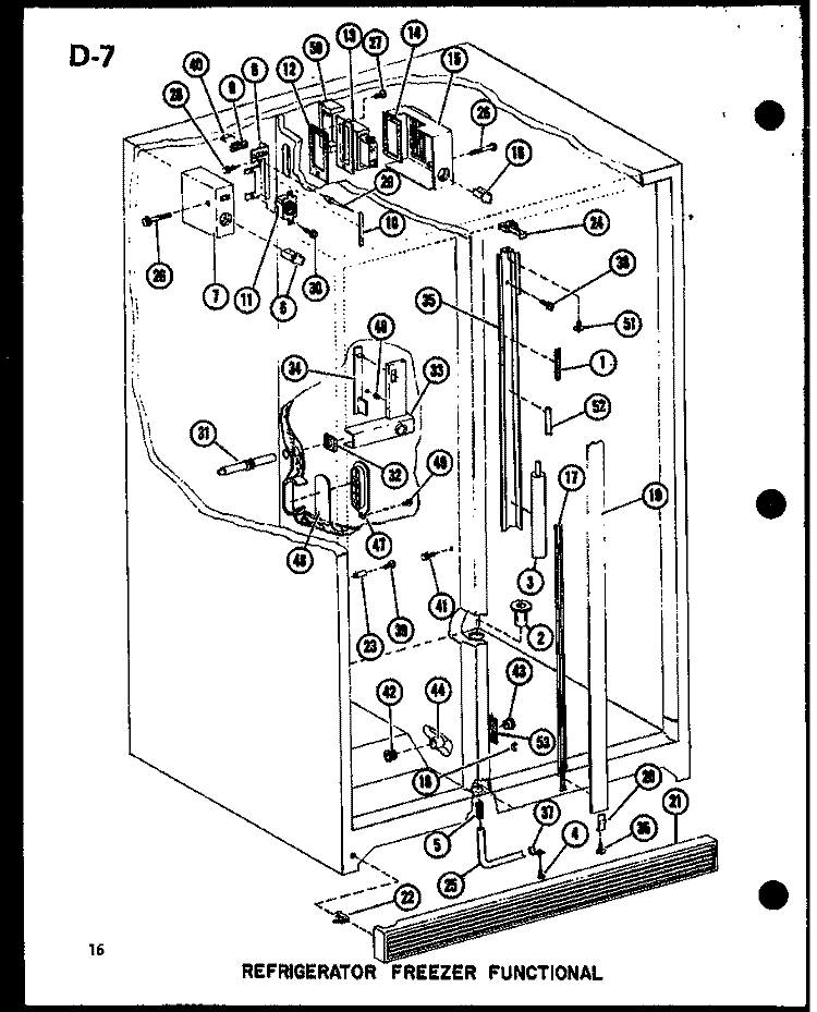 REF FZ FUNCTIONAL Diagram and Parts List for SLDI22F-1 P7540014W Amana Refrigerator