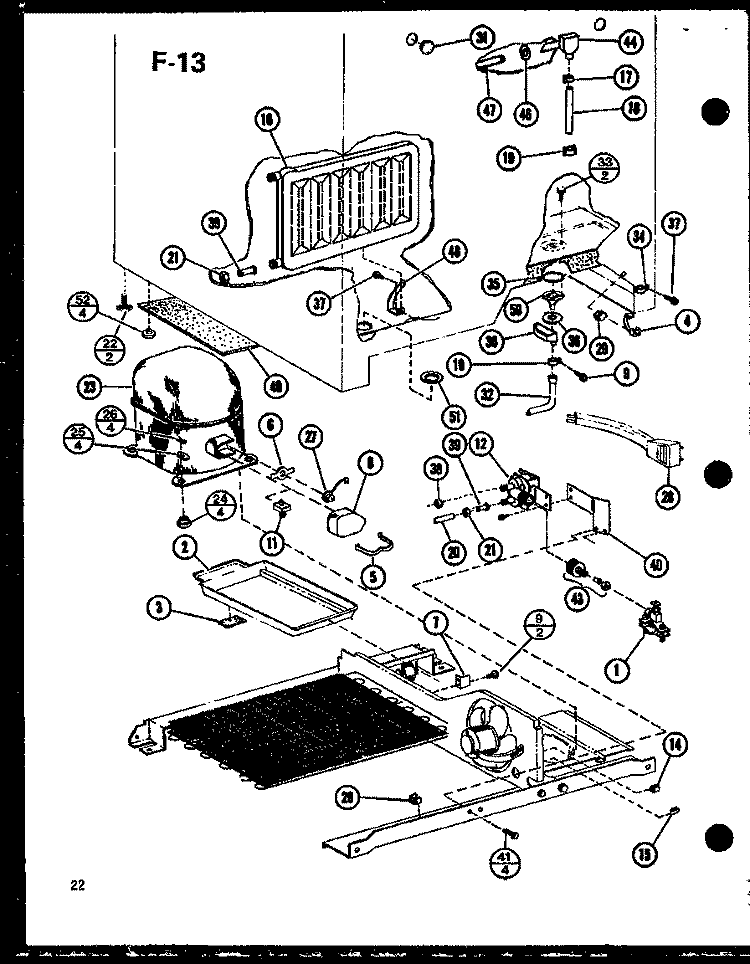 Page 9 Diagram and Parts List for SLDI22F P7540019W Amana Refrigerator