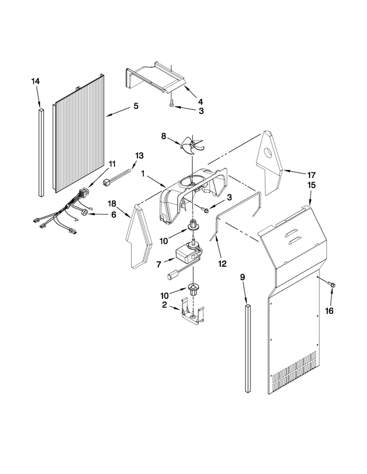 Air Flow Parts Diagram and Parts List for MSD2550VES02  Maytag Refrigerator