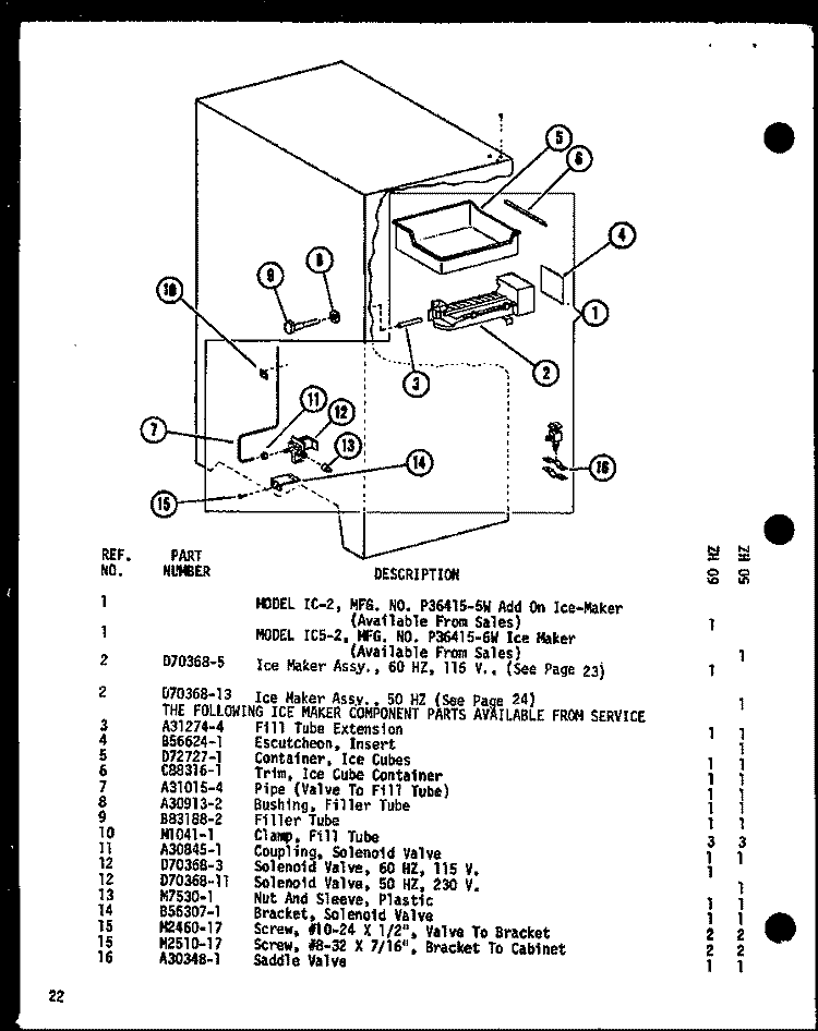 Page 10 Diagram and Parts List for SR19F1G P7700008W G Amana Refrigerator