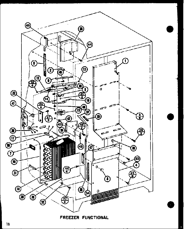 Freezer Functional Diagram and Parts List for SLDI25GL-P7642105WL  Amana Refrigerator