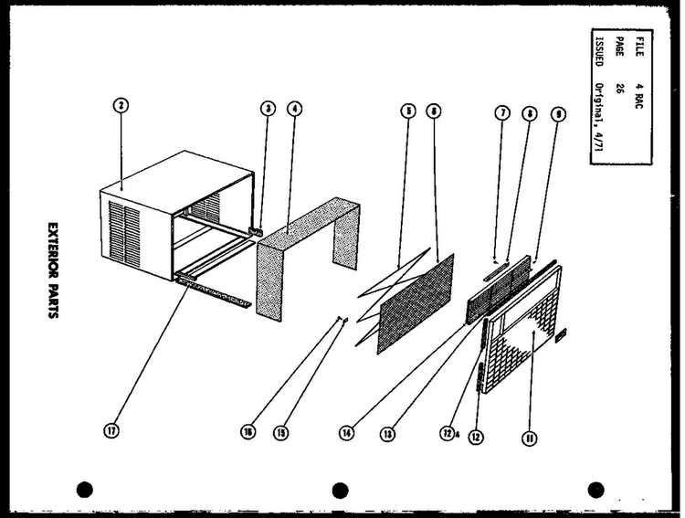Exterior Parts Diagram and Parts List for FC24-3H-1 P54302-54R Amana Air Conditioner