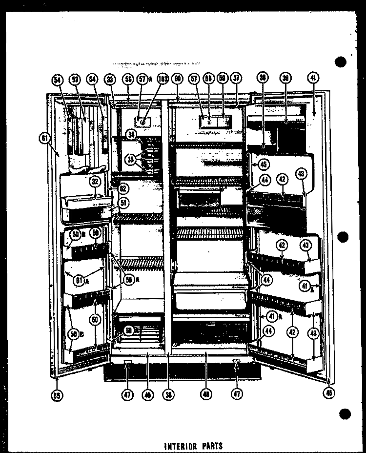 INTERIOR PARTS Diagram and Parts List for SDI22D  Amana Refrigerator