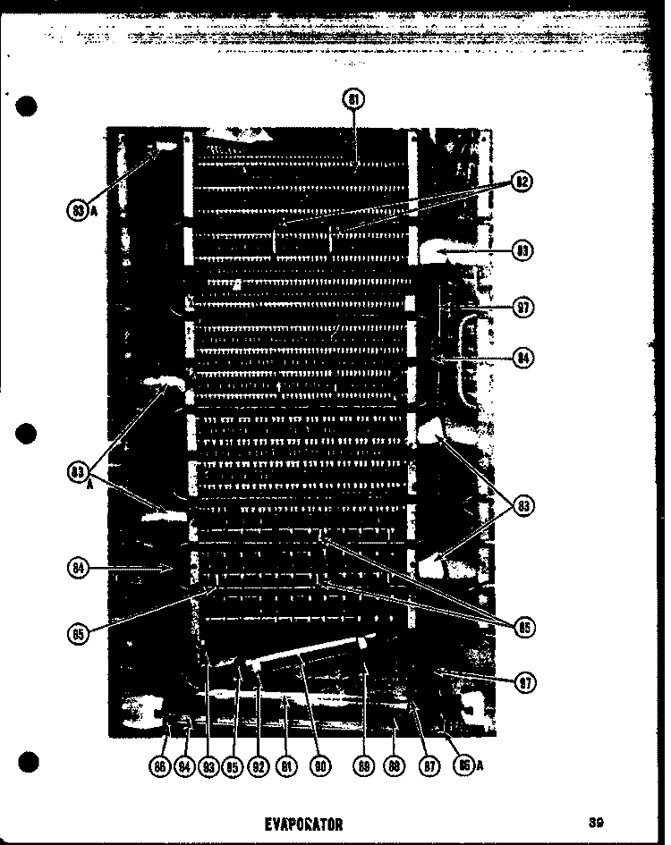 EVAP Diagram and Parts List for SDI22D  Amana Refrigerator