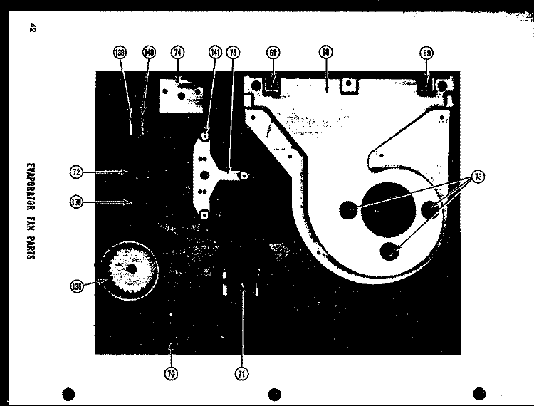 EVAP FAN PARTS Diagram and Parts List for SDI22D  Amana Refrigerator