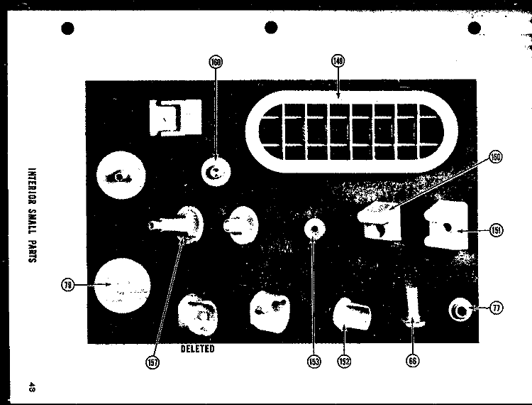 INTERIOR SMALL PARTS Diagram and Parts List for SDI22D  Amana Refrigerator