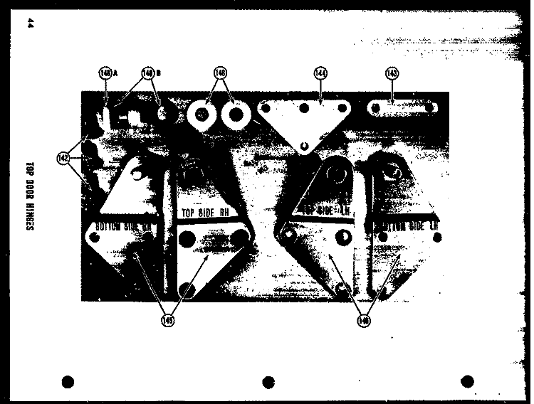 TOP DOOR HINGES Diagram and Parts List for SDI22D  Amana Refrigerator