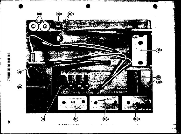 BOTTOM DOOR HINGE Diagram and Parts List for SDI22D  Amana Refrigerator