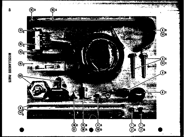 MISCELLANEOUS PARTS Diagram and Parts List for SDI22D  Amana Refrigerator