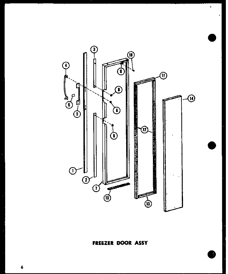 FZ DOOR ASSY Diagram and Parts List for ESR22N-L P7332045W L Amana Refrigerator