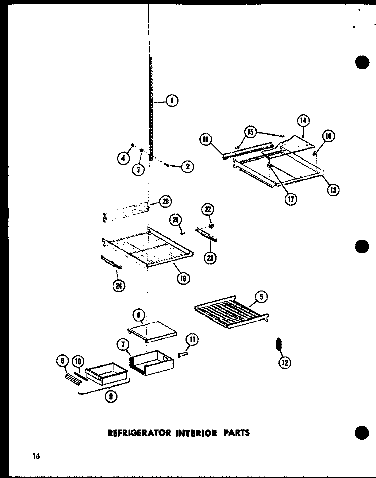 REF INTERIOR PARTS Diagram and Parts List for ESR22N-L P7332045W L Amana Refrigerator