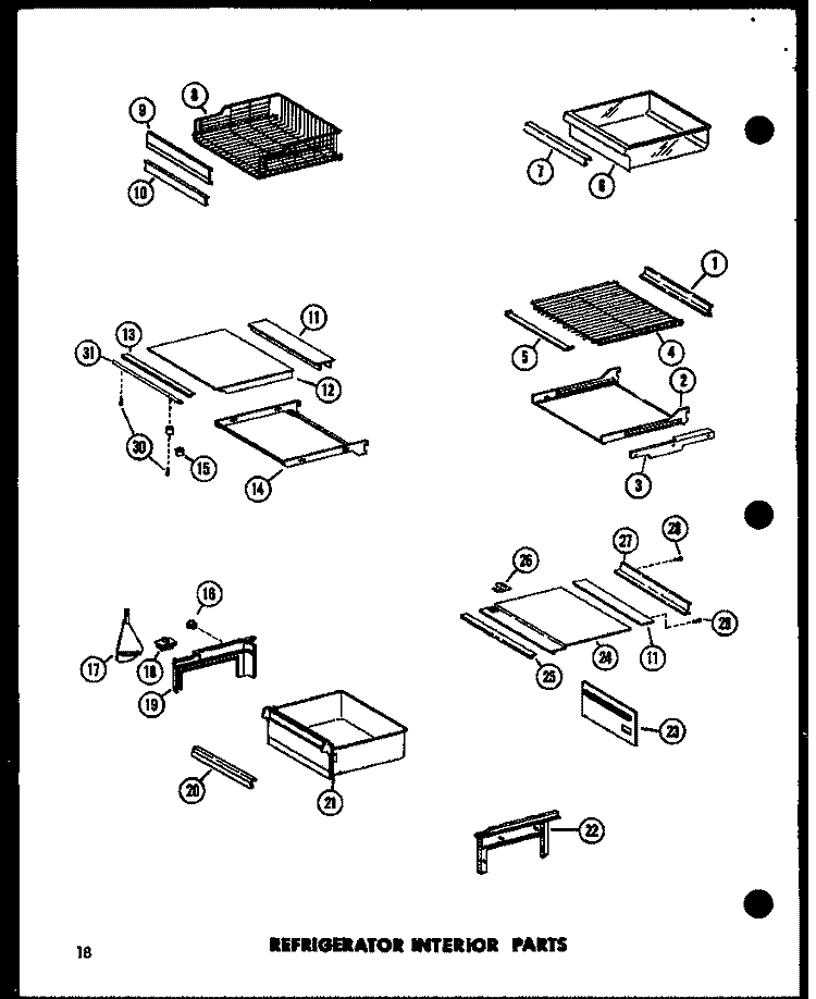 REF INTERIOR PARTS Diagram and Parts List for ESR22N-L P7332045W L Amana Refrigerator