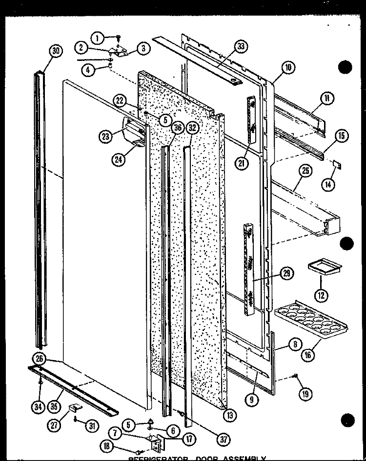REF DOOR ASSY Diagram and Parts List for SLDI25G P7642105W Amana Refrigerator