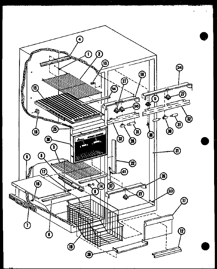 Page 4 Diagram and Parts List for SLDI25G P7642105W Amana Refrigerator
