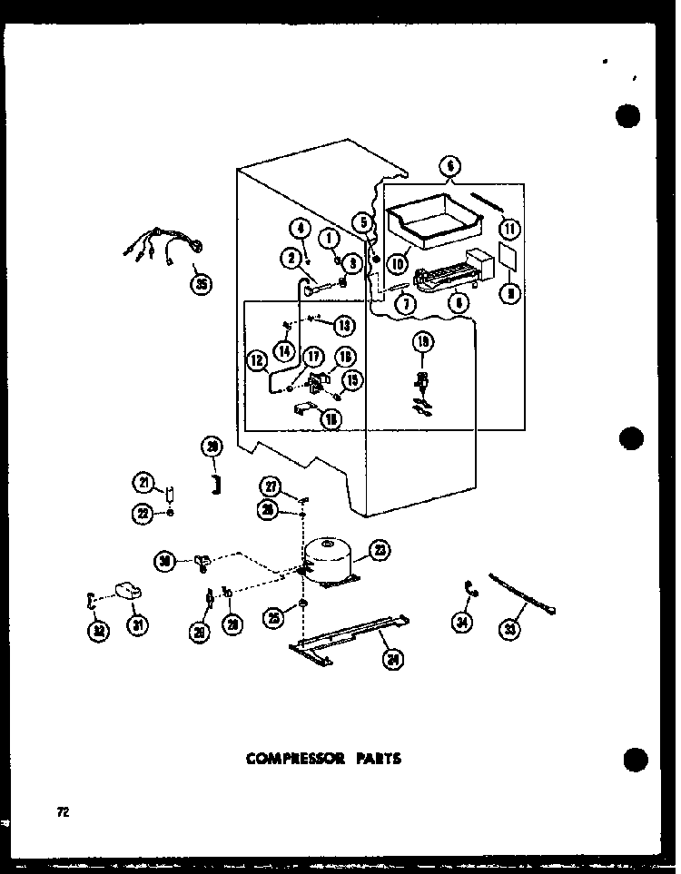 Compressor Parts Diagram and Parts List for ESR17N-A-P60350-52WA  Amana Refrigerator