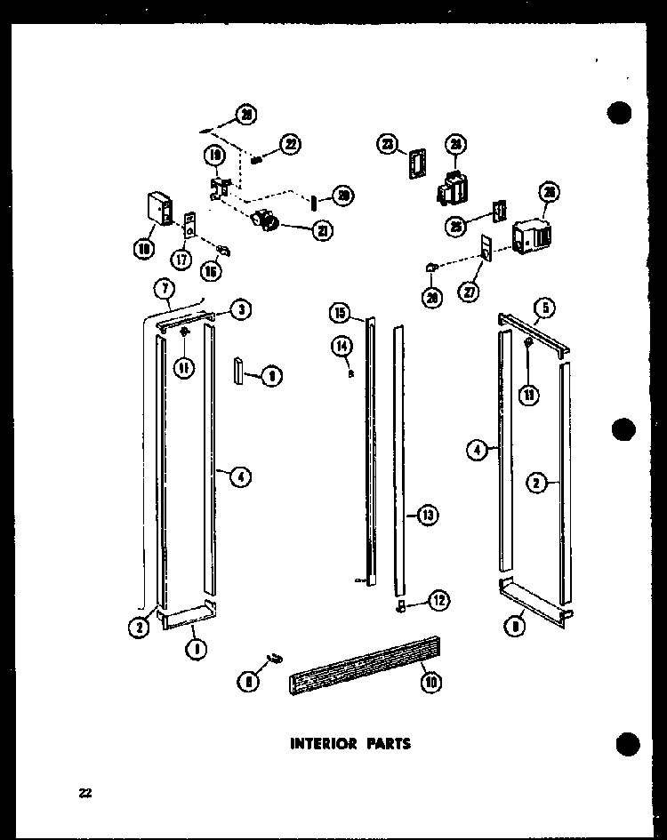 Interior Parts Diagram and Parts List for ESR17N-A-P60350-55WA  Amana Refrigerator