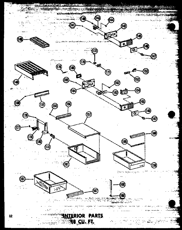 INTERIOR PARTS 18 CU. FT. Diagram and Parts List for ETM18N P6023652W Amana Refrigerator