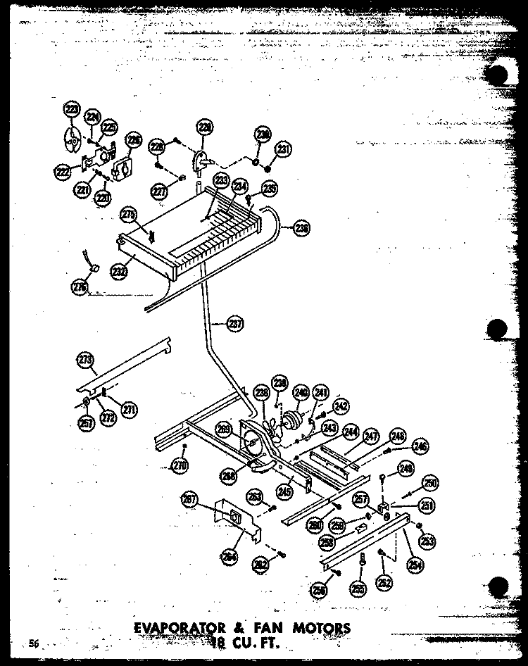 EVAP & FAN MOTORS 18 CU. FT. Diagram and Parts List for ETM18N P6023652W Amana Refrigerator