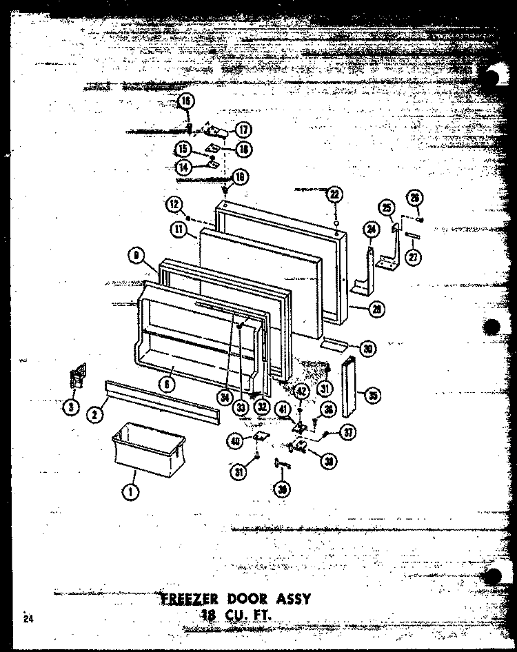 FZ DOOR ASSY 18 CU. FT. Diagram and Parts List for ETM18N-A P6030329W A Amana Refrigerator