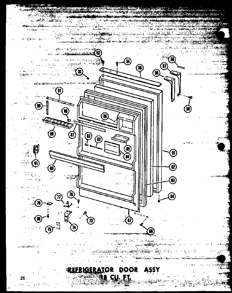 REF DOOR ASSY 18 CU. FT. Diagram and Parts List for ETM18N-A P6030329W A Amana Refrigerator