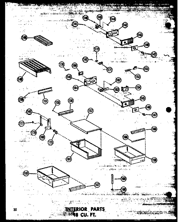 INTERIOR PARTS 18 CU. FT. Diagram and Parts List for ETM18N-A P6030329W A Amana Refrigerator