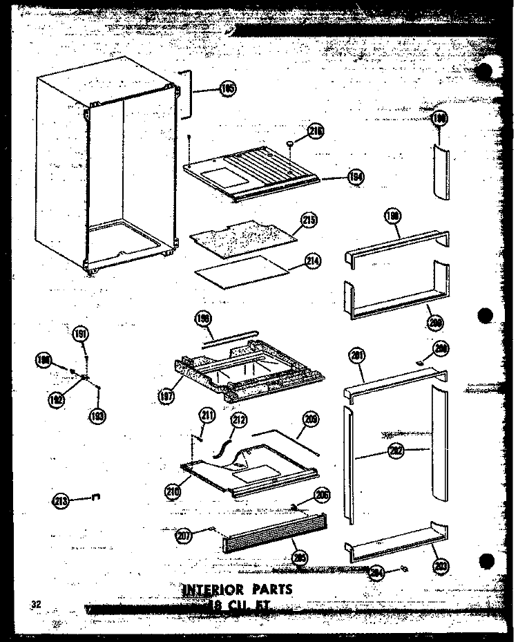 INTERIOR PARTS 18 CU. FT. Diagram and Parts List for ETM18N-A P6030329W A Amana Refrigerator
