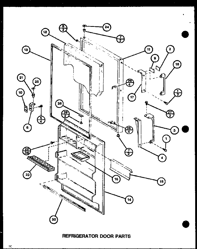 REF DOOR PARTS Diagram and Parts List for TR18H P7711007W Amana Refrigerator