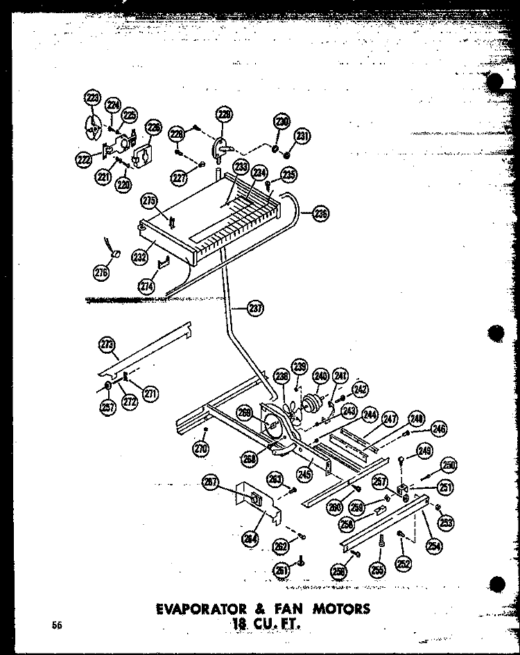 EVAP & FAN MOTORS 18 CU. FT. Diagram and Parts List for ETM18N-C P6023630W C Amana Refrigerator