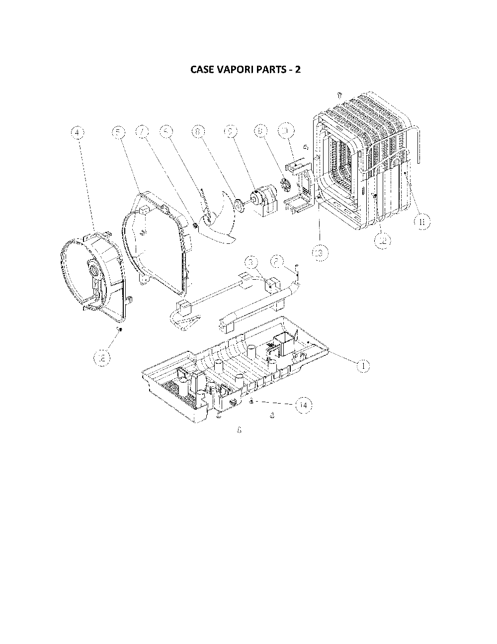 Case Vapori Diagram and Parts List for 11160515912  Kenmore Refrigerator