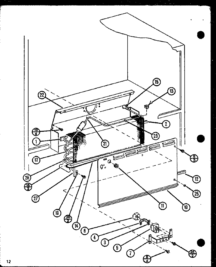 Page 4 Diagram and Parts List for P1106117W Amana Refrigerator