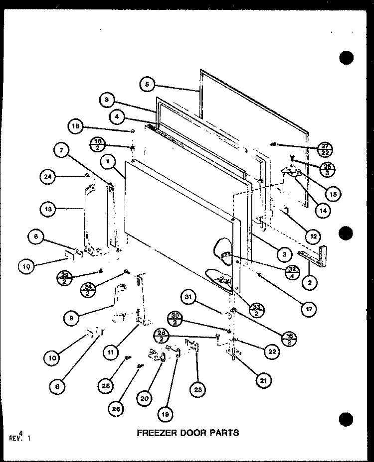 FZ DOOR PARTS Diagram and Parts List for P7651212W Amana Refrigerator