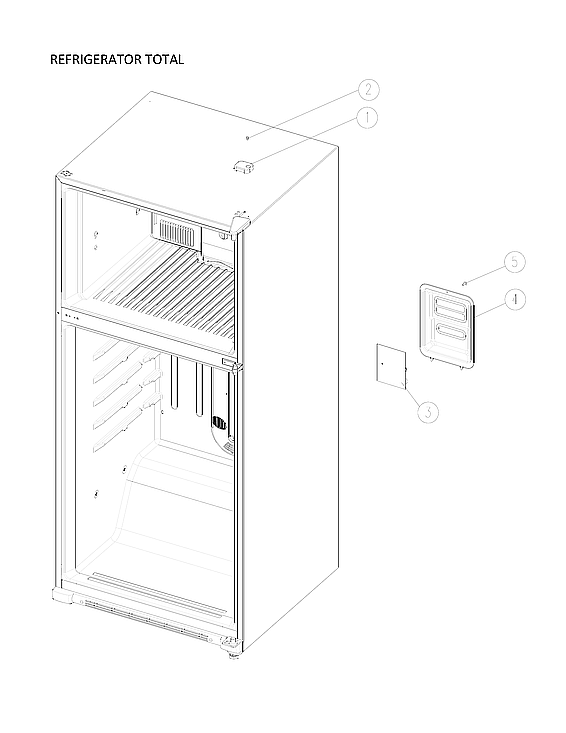 Refrigerator Total Parts Diagram and Parts List for 11160712911  Kenmore Refrigerator