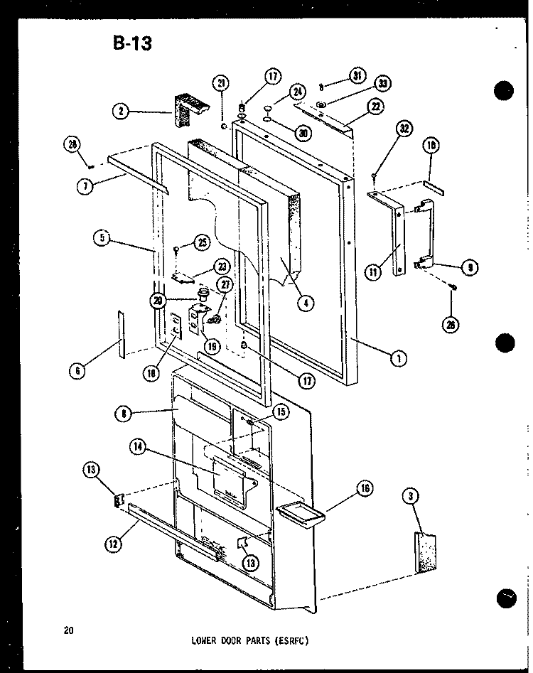 LOWER DOOR PARTS (ESRFC) Diagram and Parts List for ESRFC16D-A P7395326W A Amana Refrigerator