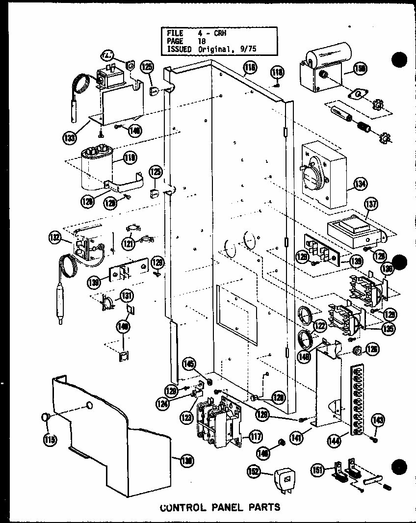 Control Panel Parts (crh5-1/p55200-25c) Diagram and Parts List for CRH215-1 P55200-19C Amana Air Conditioner