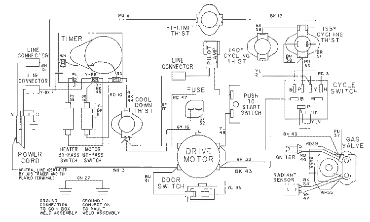 WIRING INFORMATION Diagram and Parts List for MDG13CSAAL  Maytag Dryer